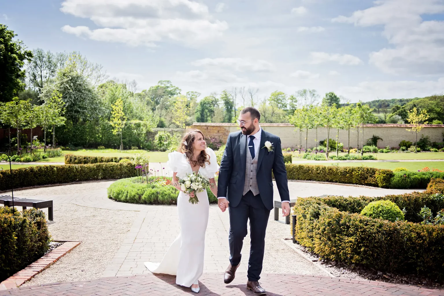 syrencot wedding gardens couple walk