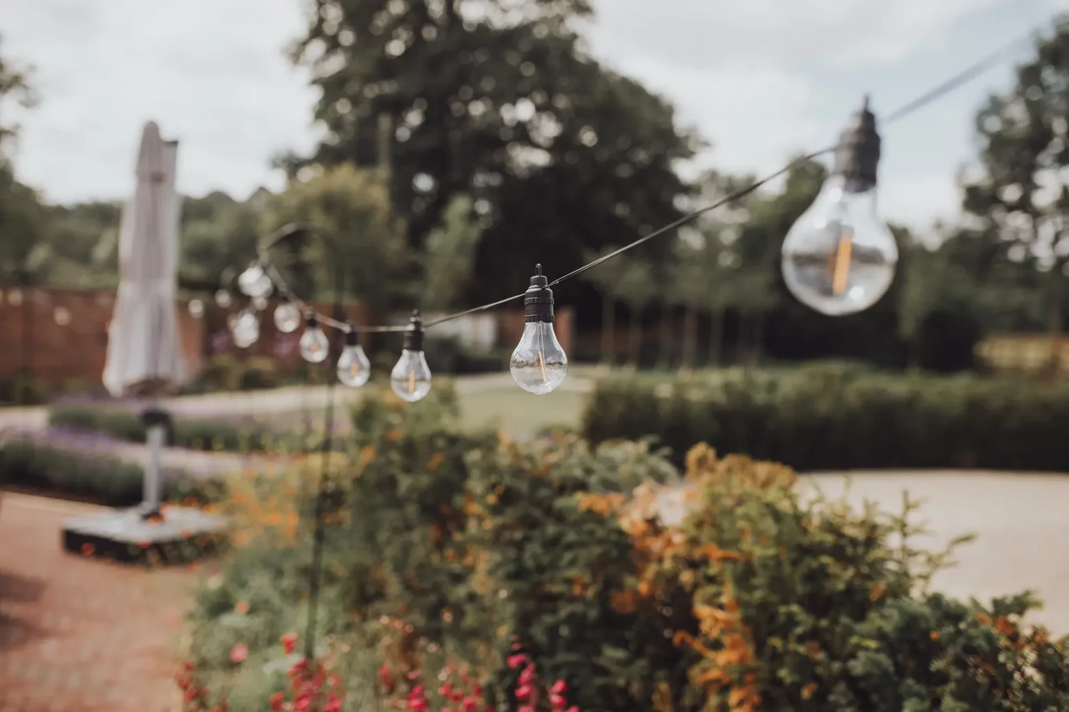 syrencot wedding gardens festoon lighting