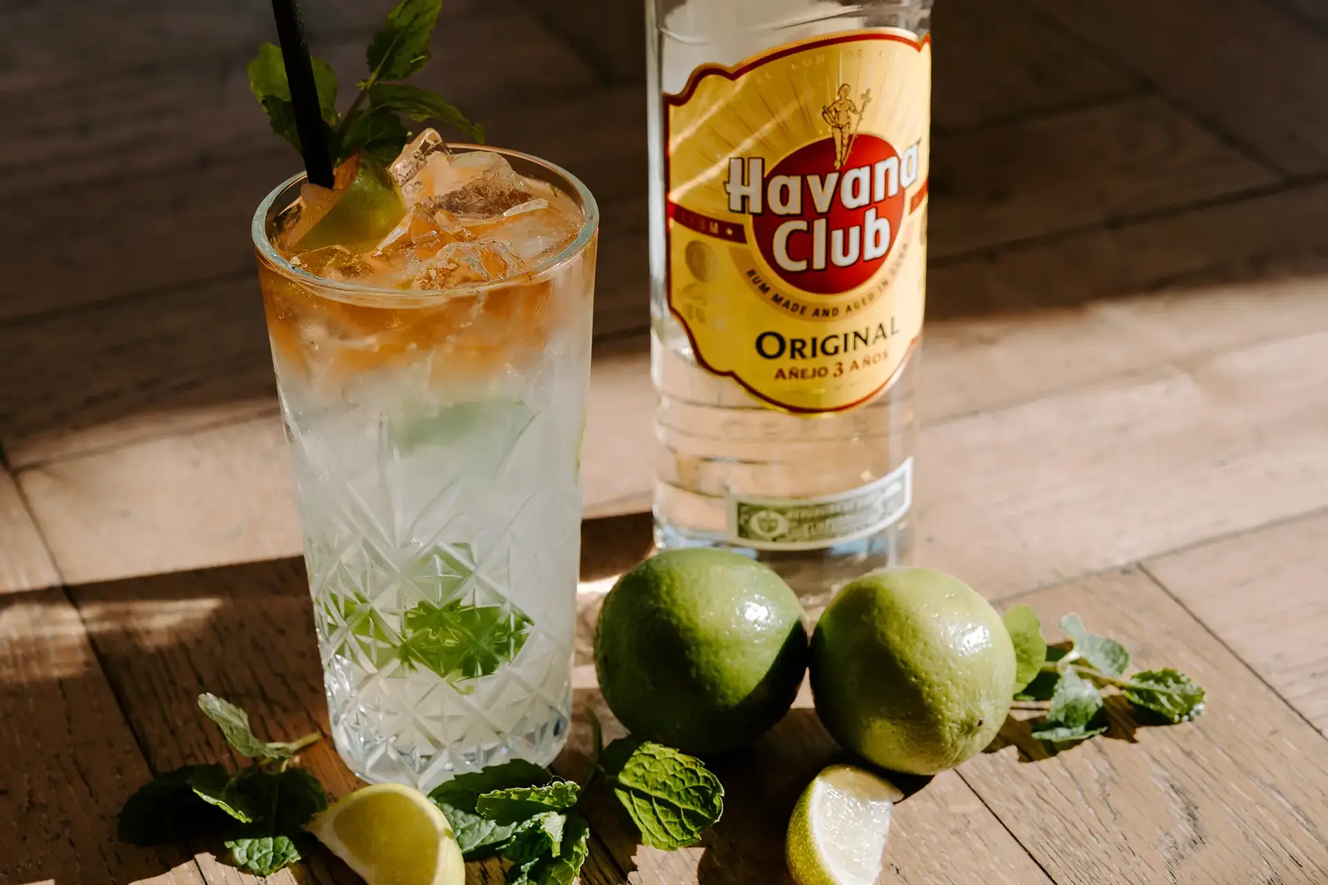 cocktails mojito in the sun landscape
